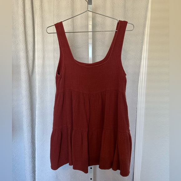 Urban Outfitters Mini Frock Dress in Red Clay - Picture 7 of 7